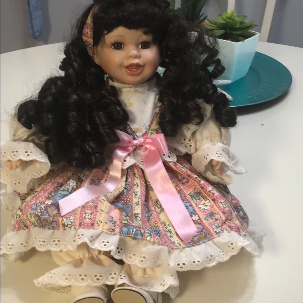 Porcelain doll by soft expressions brown eyes